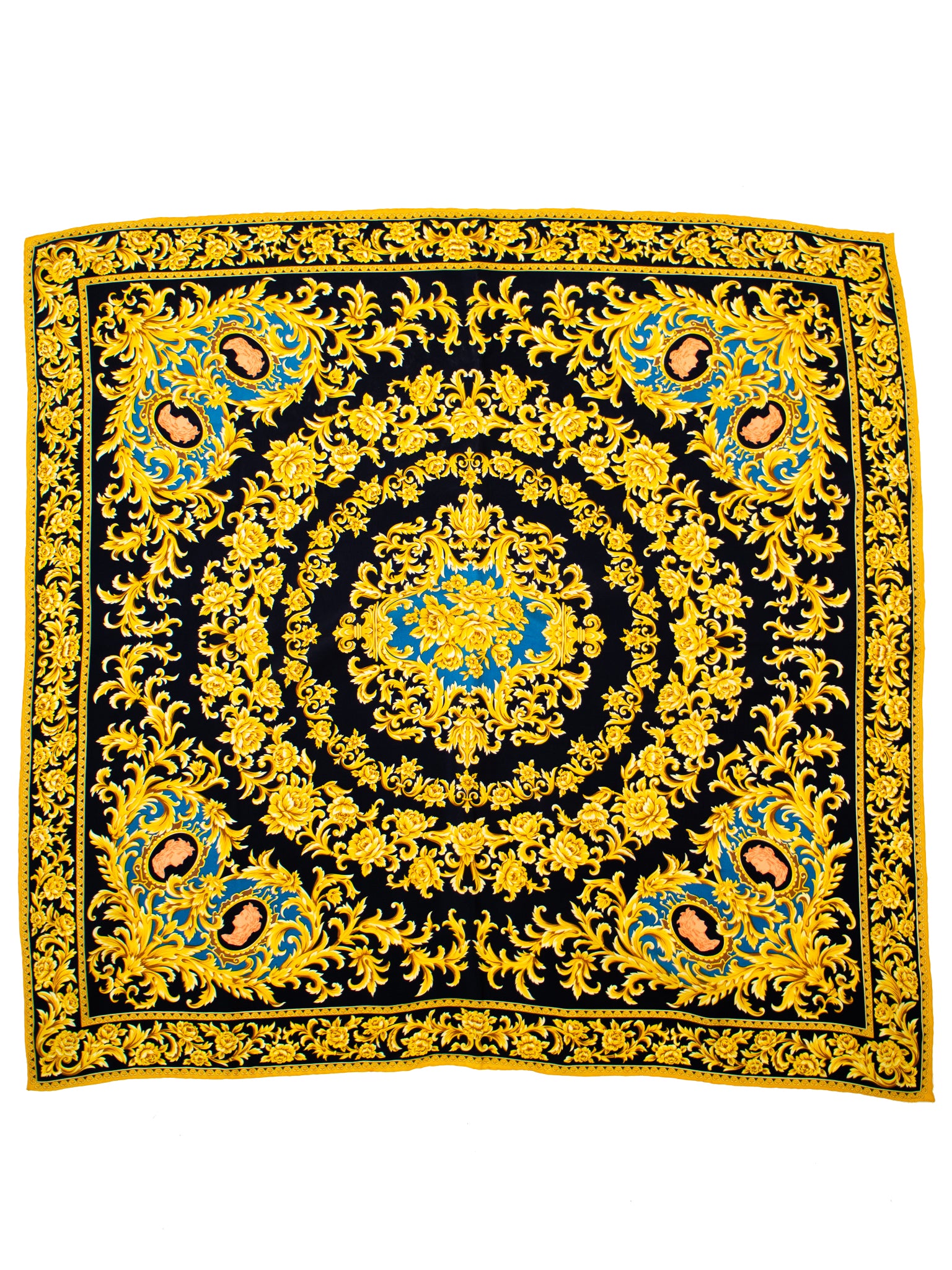 Baroque Silk Shawl Textile Print, Scarf Design for Silk Print